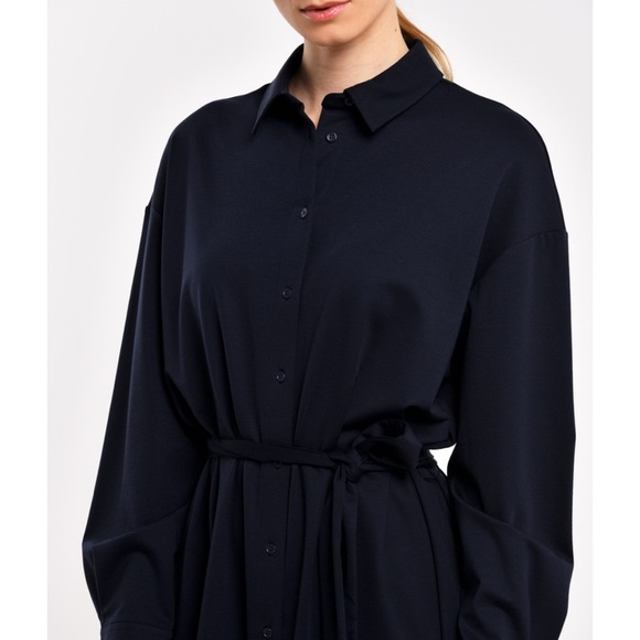 Max Mara Weekend navy button down collar dress L - Picture 3 of 8